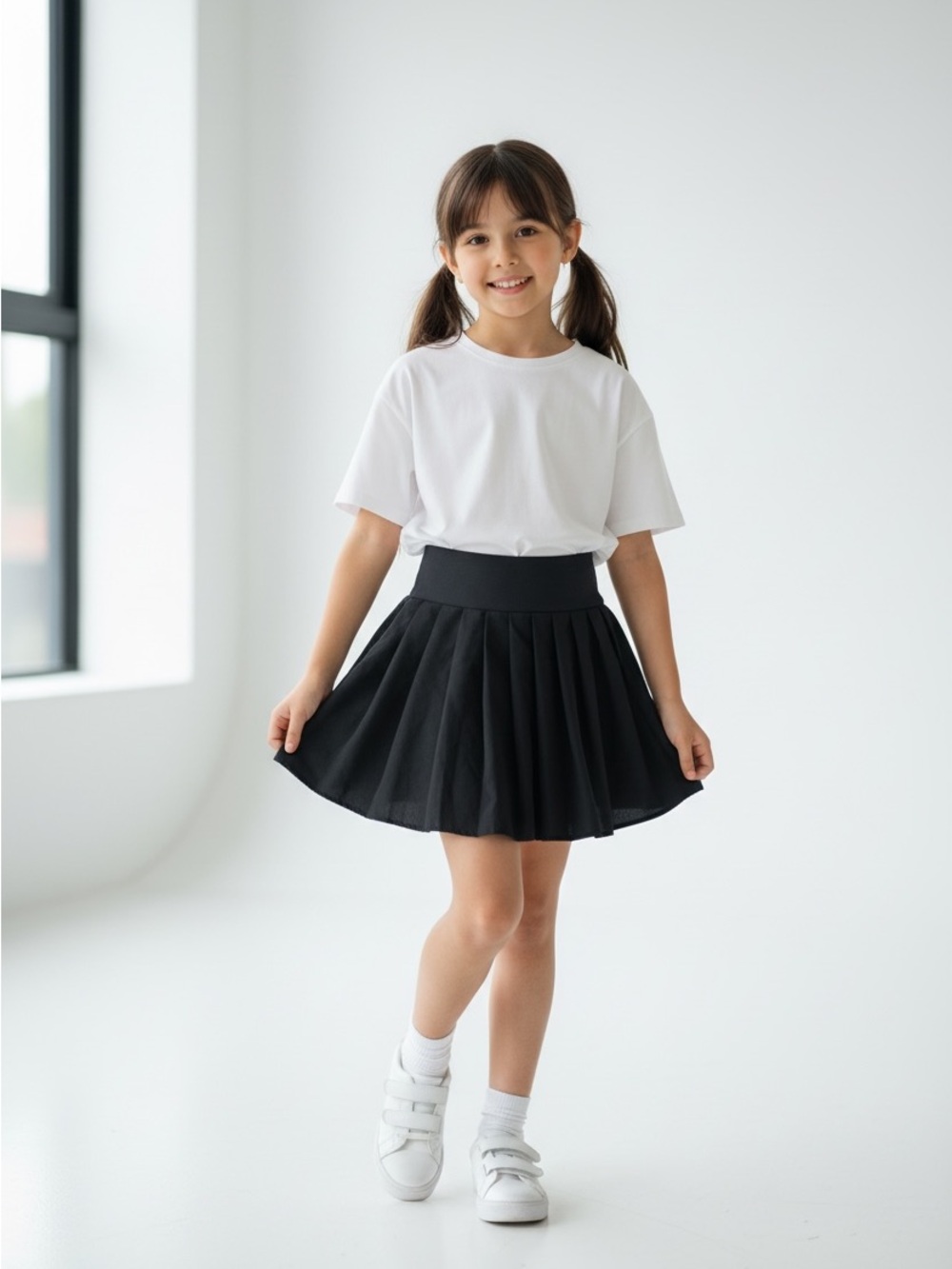 Old Navy Black Pleated Skirt for Girls size 6-7